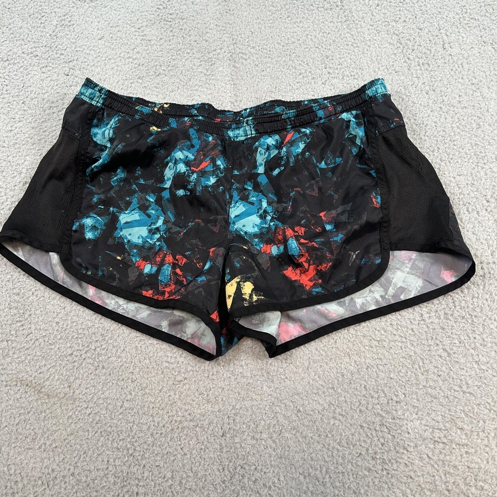 Old Navy Active‎ Shorts Womens Small Black Blue Red Abstract Print Lined Running